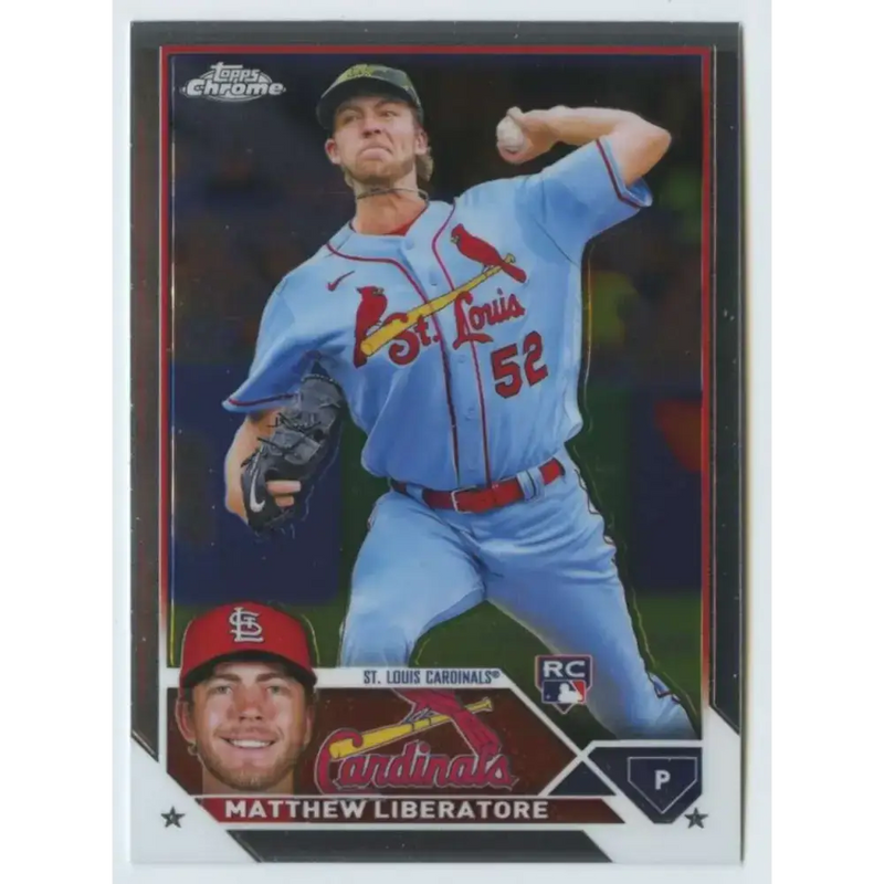 2023 Topps Chrome #157 Matthew Liberatore NM-MT RC Rookie St. Louis Cardinals Baseball Card - Baseball Card Single