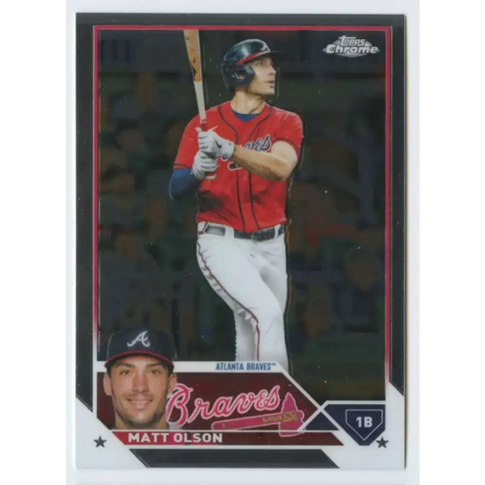 2023 Topps Chrome #163 Matt Olson NM-MT Atlanta Braves Baseball Card - Baseball Card Single