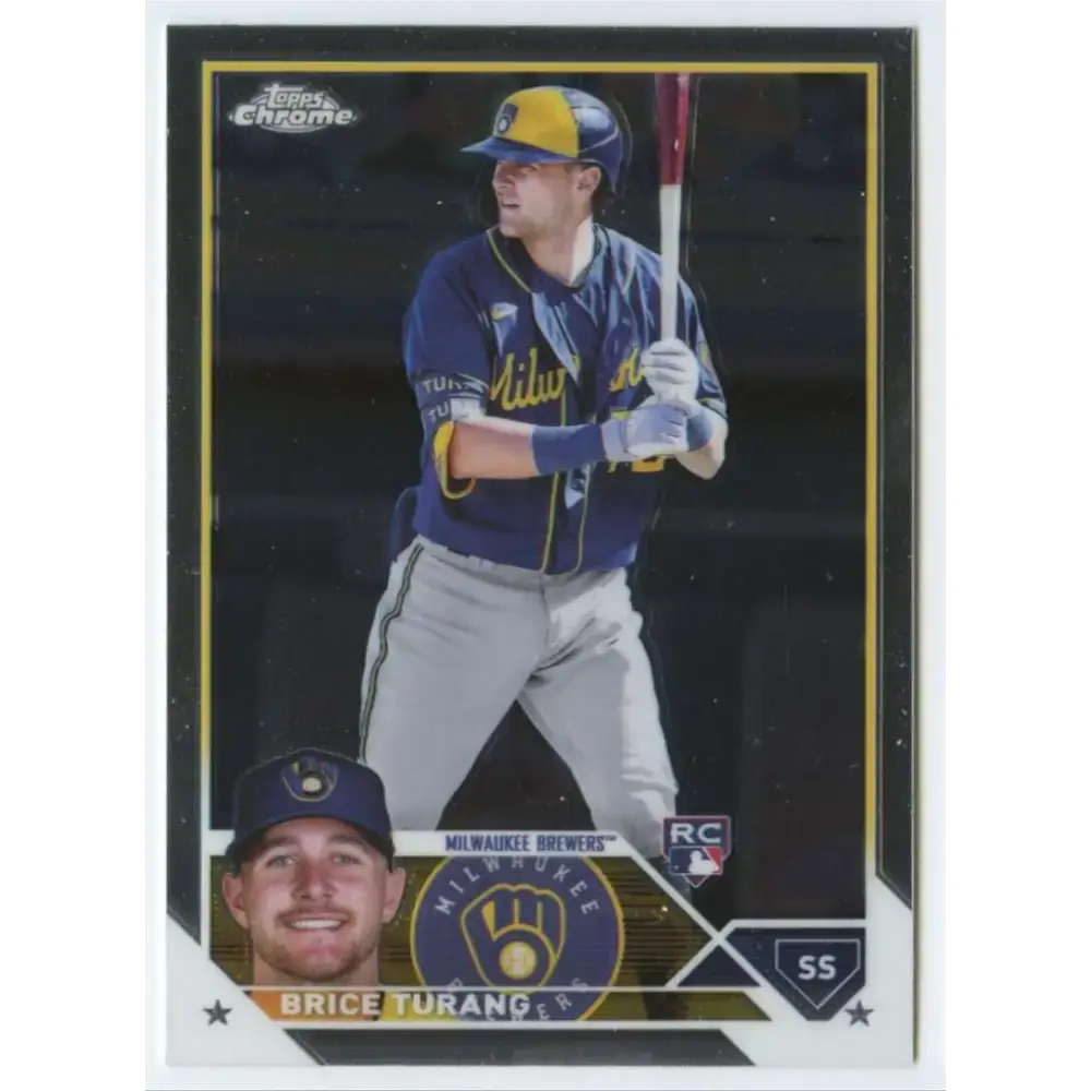 2023 Topps Chrome #170 Brice Turang NM-MT RC Rookie Milwaukee Brewers Baseball Card - Baseball Card Single