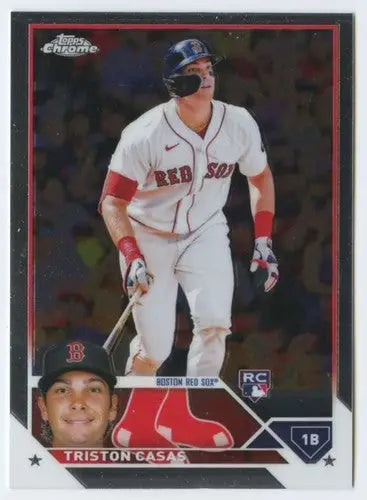 Triston Casas baseball card from Topps Chrome 2023 with original gloss and rookie status