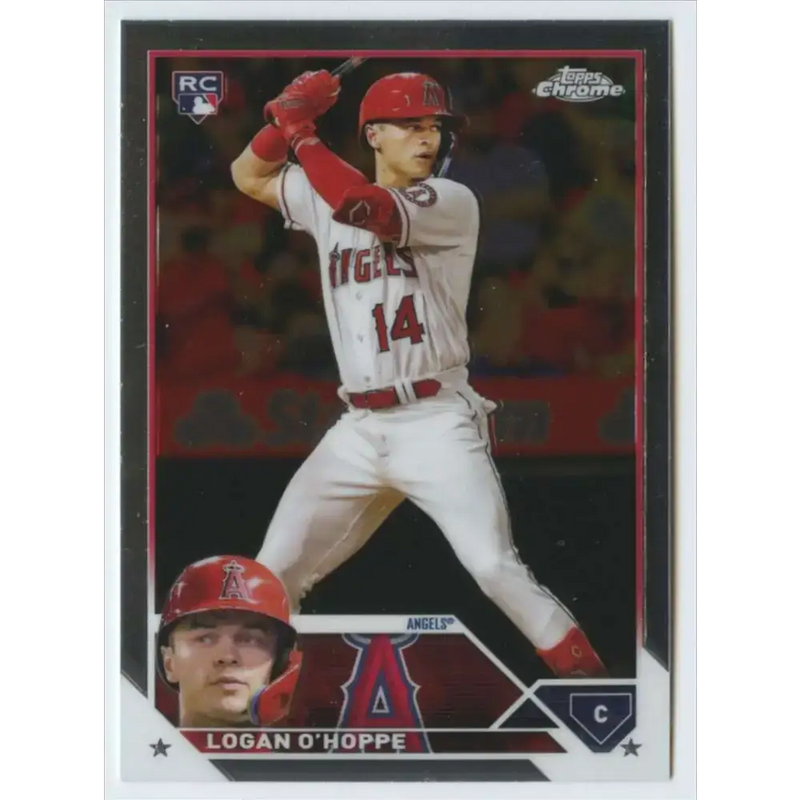 2023 Topps Chrome #188 Logan O’Hoppe NM-MT RC Rookie Los Angeles Angels Baseball Card - Baseball Card Single