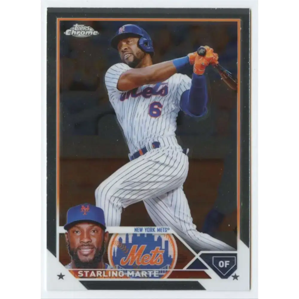 2023 Topps Chrome #19 Starling Marte NM-MT New York Mets Baseball Card - Baseball Card Single