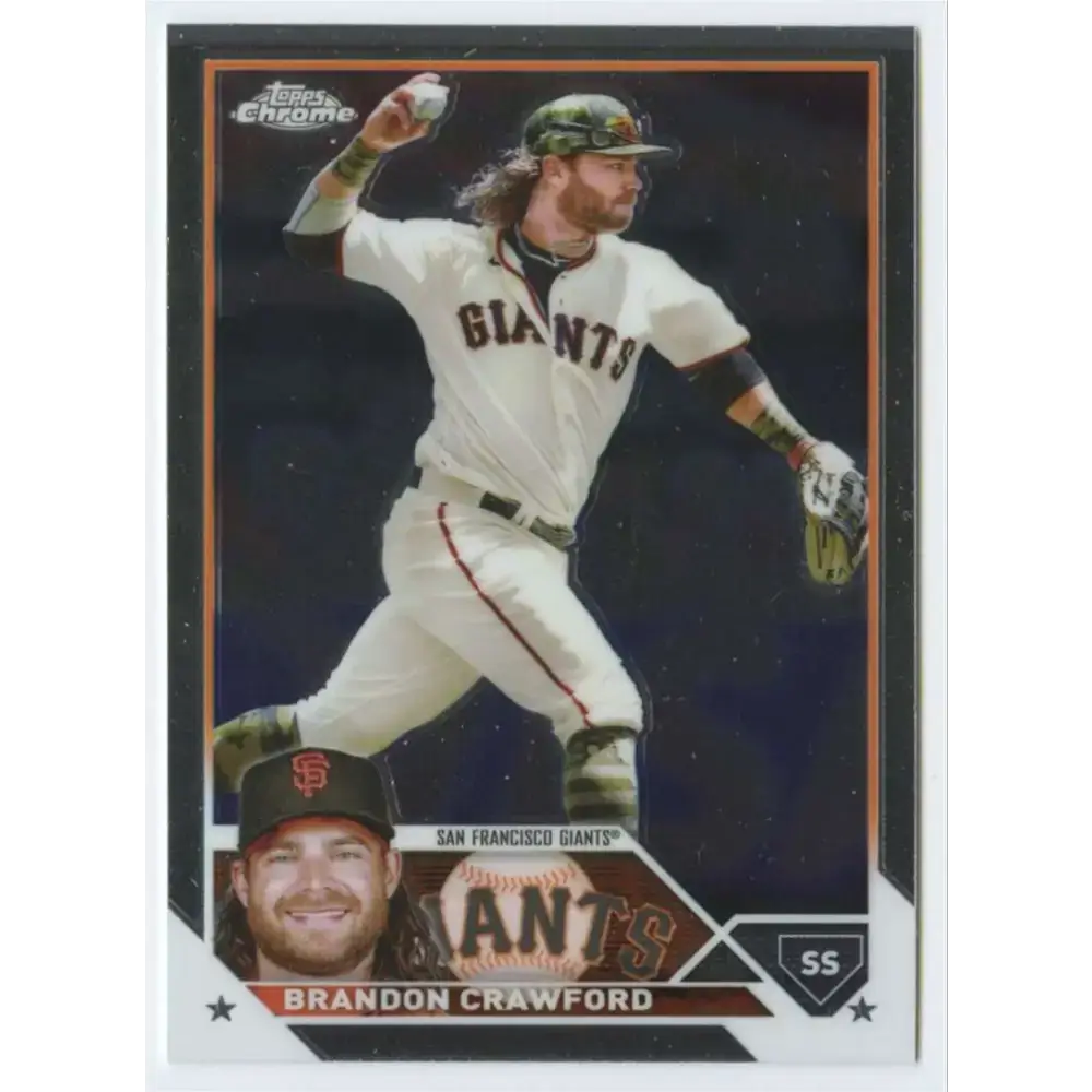 2023 Topps Chrome #195 Brandon Crawford NM-MT San Francisco Giants Baseball Card - Baseball Card Single