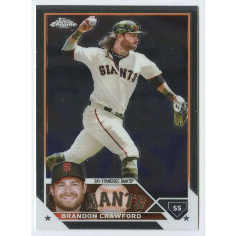 2023 Topps Chrome #195 Brandon Crawford NM-MT San Francisco Giants Baseball Card - Baseball Card Single