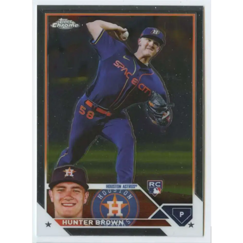 2023 Topps Chrome #197 Hunter Brown NM-MT RC Rookie Houston Astros Baseball Card - Baseball Card Single