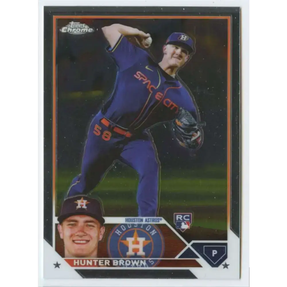 2023 Topps Chrome #197 Hunter Brown NM-MT RC Rookie Houston Astros Baseball Card - Baseball Card Single