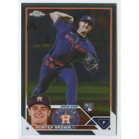 2023 Topps Chrome #197 Hunter Brown NM-MT RC Rookie Houston Astros Baseball Card - Baseball Card Single