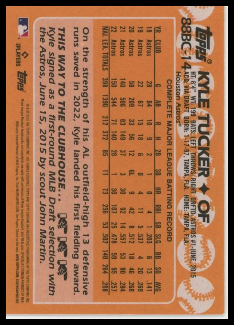 2023 Topps Chrome - 1988 35th Anniversary Kyle Tucker 88BC-14 Astros Baseball NM - Baseball Card Single