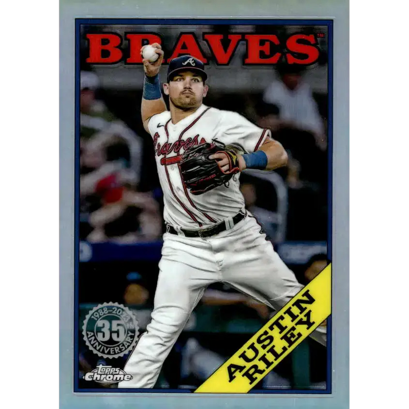 2023 Topps Chrome 1988 Baseball Refractor #88BC-3 Austin Riley NM-MT Atlanta Braves Baseball Card - Baseball Card Single