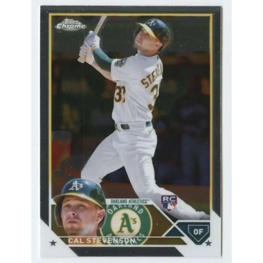 2023 Topps Chrome #199 Cal Stevenson NM-MT RC Rookie Oakland Athletics Baseball Card - Baseball Card Single