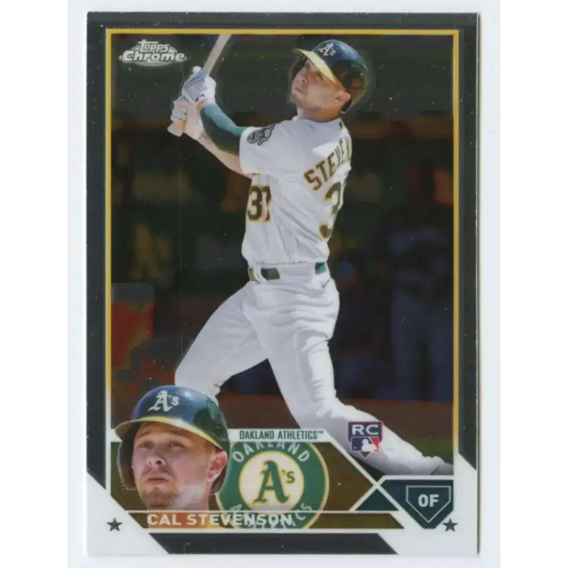 2023 Topps Chrome #199 Cal Stevenson NM-MT RC Rookie Oakland Athletics Baseball Card - Baseball Card Single