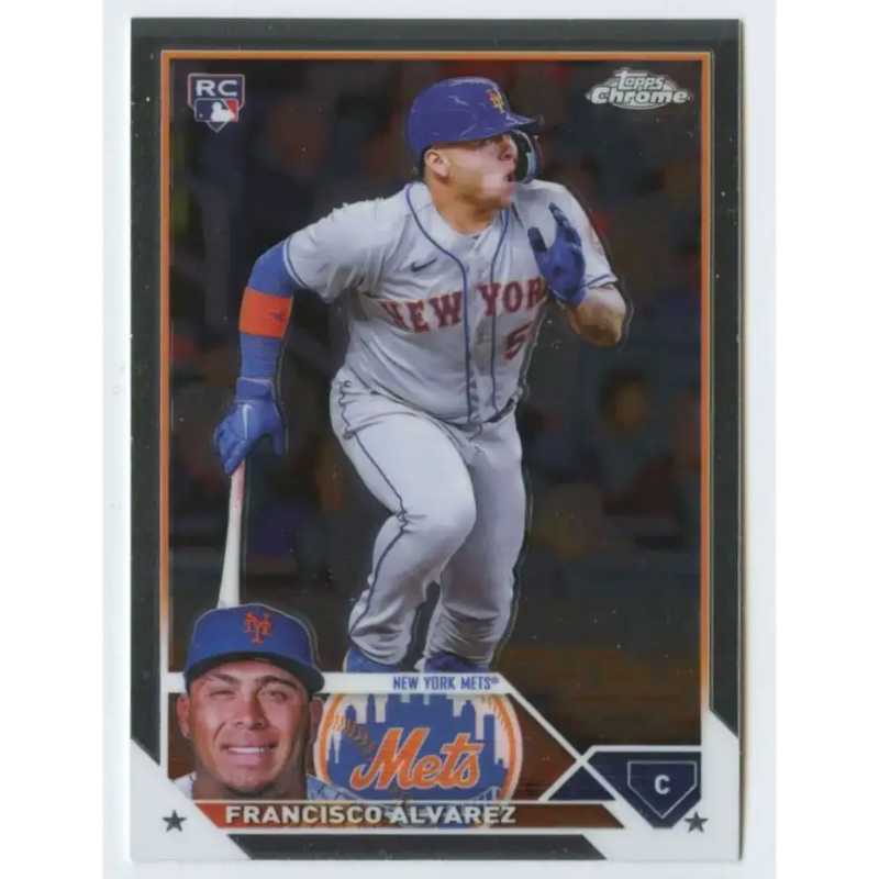 2023 Topps Chrome #203 Francisco Alvarez NM-MT RC Rookie New York Mets Baseball Card - Baseball Card Single