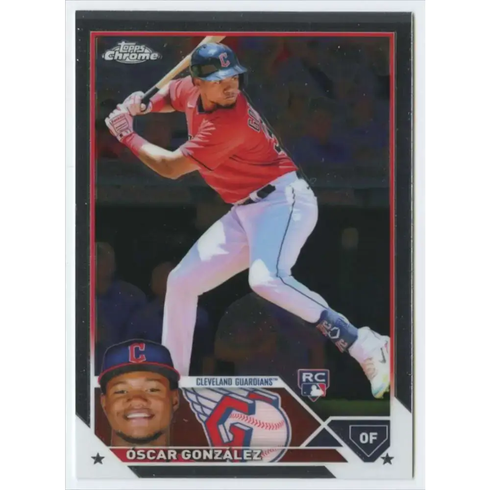 2023 Topps Chrome #207 Oscar Gonzalez NM-MT RC Rookie Cleveland Guardians Baseball Card - Baseball Card Single
