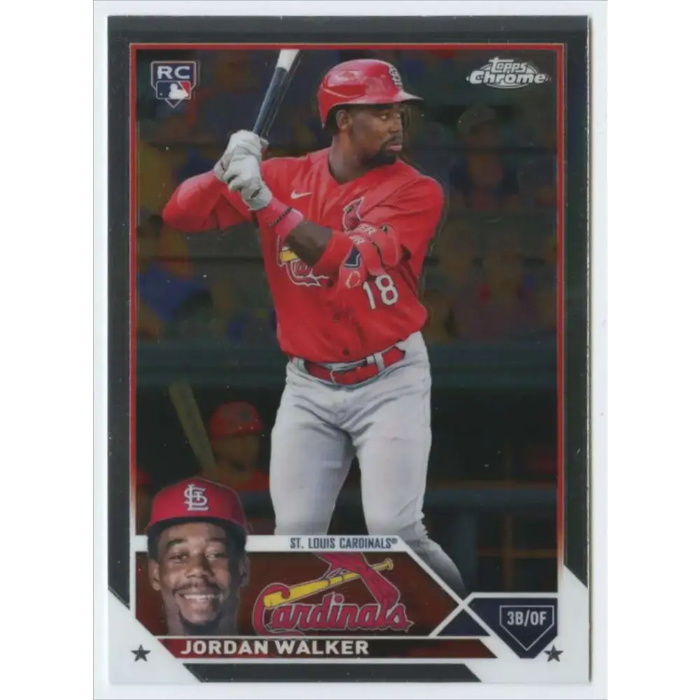 2023 Topps Chrome #209 Jordan Walker NM-MT RC Rookie St. Louis Cardinals Baseball Card - Baseball Card Single