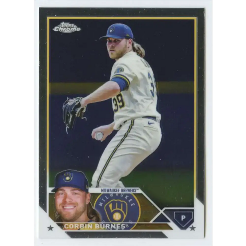 2023 Topps Chrome #214 Corbin Burnes NM-MT Milwaukee Brewers Baseball Card - Baseball Card Single
