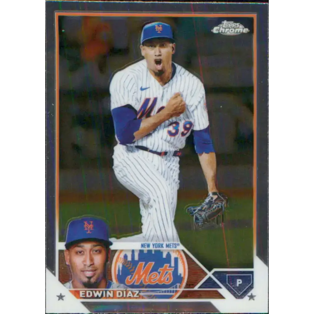 2023 Topps Chrome #215 Edwin Diaz NM-MT New York Mets Baseball Card - Baseball Card Single