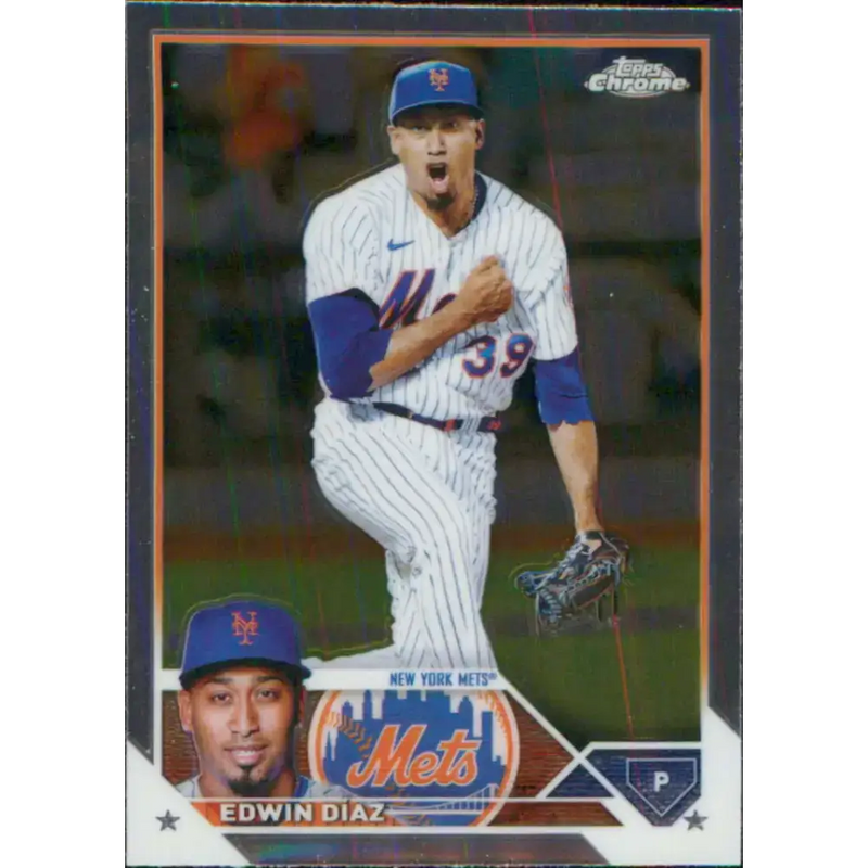 2023 Topps Chrome #215 Edwin Diaz NM-MT New York Mets Baseball Card - Baseball Card Single