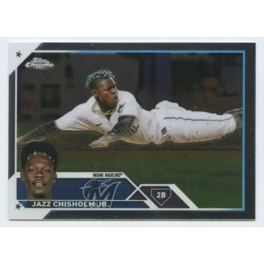 2023 Topps Chrome #218 Jazz Chisholm Jr. NM-MT Miami Marlins Baseball Card - Baseball Card Single