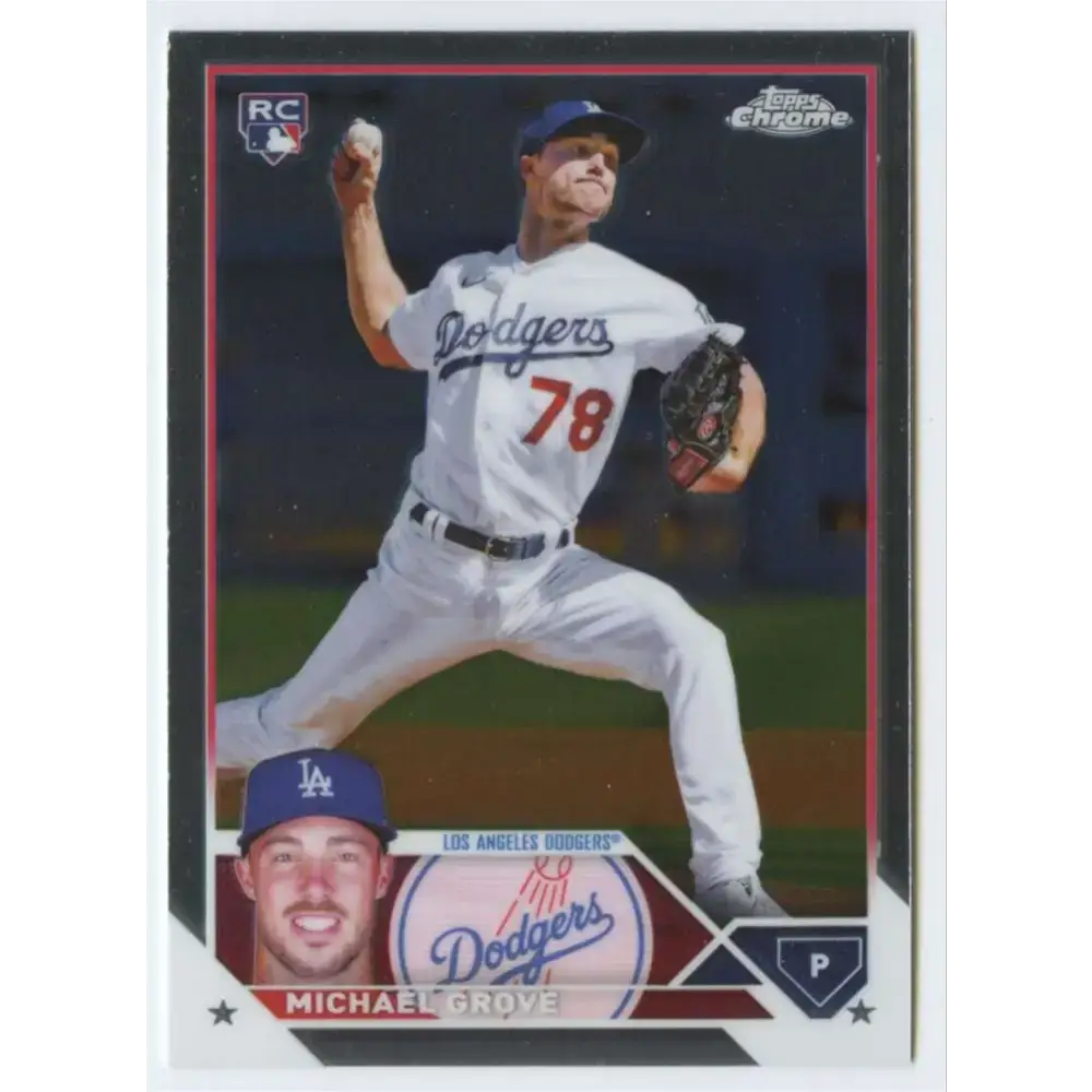 2023 Topps Chrome #22 Michael Grove NM-MT RC Rookie Los Angeles Dodgers Baseball Card - Baseball Card Single