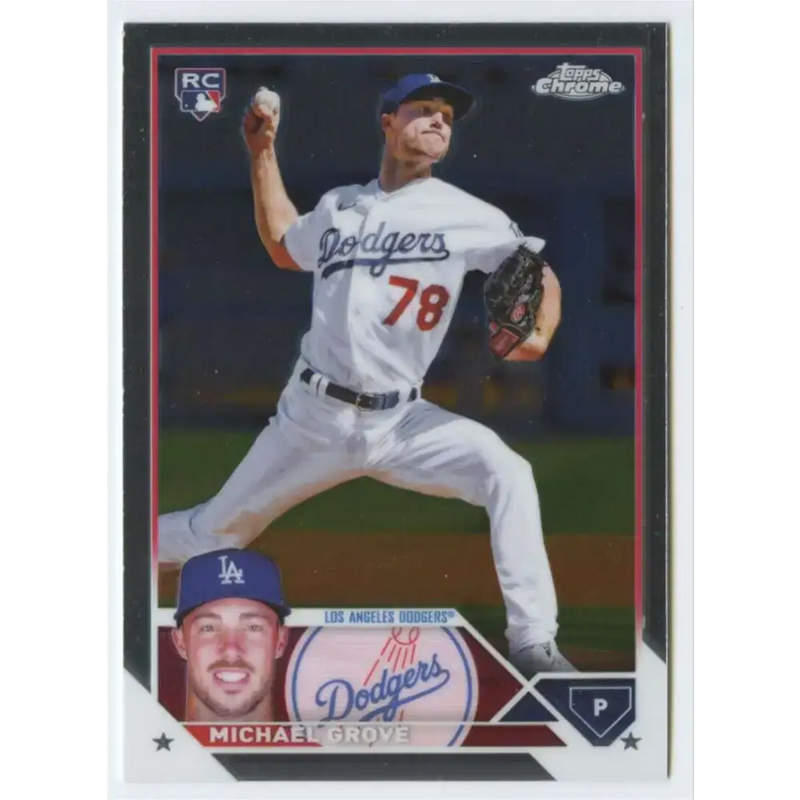 2023 Topps Chrome #22 Michael Grove NM-MT RC Rookie Los Angeles Dodgers Baseball Card - Baseball Card Single