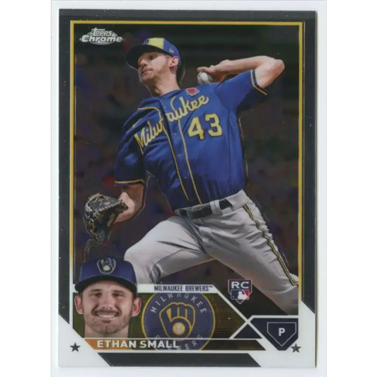 2023 Topps Chrome #46 Ethan Small NM-MT RC Rookie Milwaukee Brewers Baseball Card - Baseball Card Single