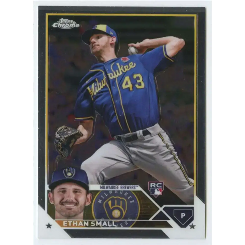 2023 Topps Chrome #46 Ethan Small NM-MT RC Rookie Milwaukee Brewers Baseball Card - Baseball Card Single