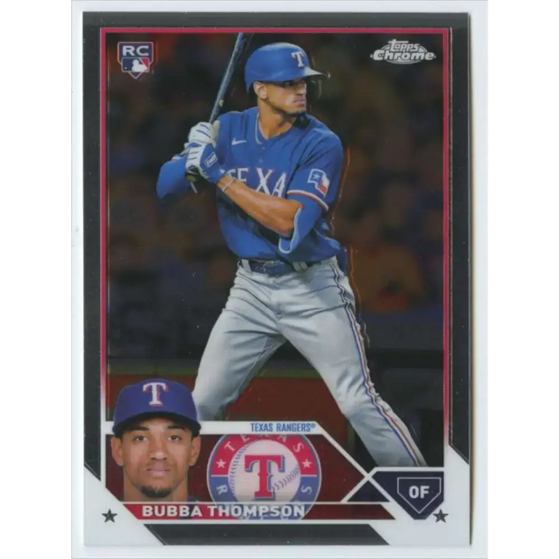 2023 Topps Chrome #58 Bubba Thompson NM-MT RC Rookie Texas Rangers Baseball Card - Baseball Card Single