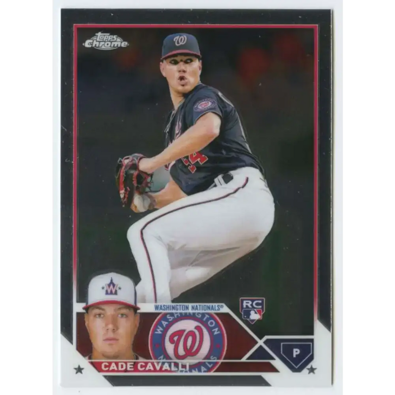 2023 Topps Chrome #61 Cade Cavalli NM-MT RC Rookie Washington Nationals Baseball Card - Baseball Card Single