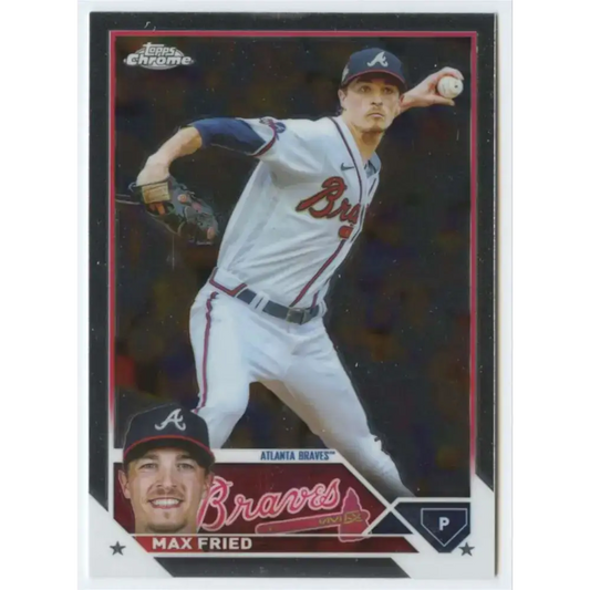 2023 Topps Chrome #65 Max Fried NM-MT Atlanta Braves Baseball Card - Baseball Card Single