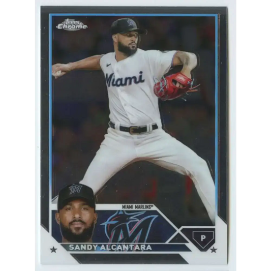2023 Topps Chrome #74 Sandy Alcantara NM-MT Miami Marlins Baseball Card - Baseball Card Single
