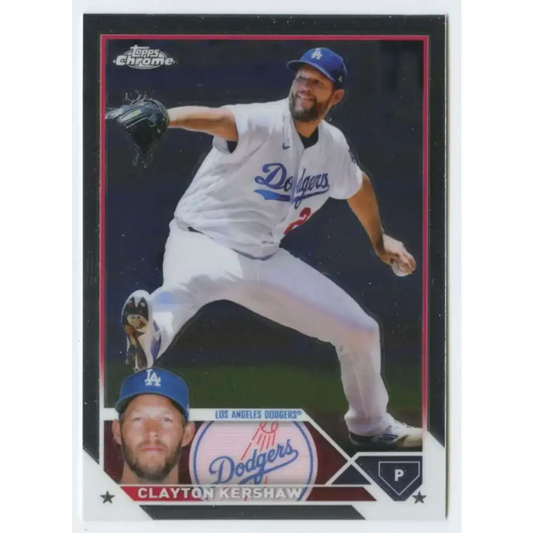 2023 Topps Chrome #77 Clayton Kershaw NM-MT Los Angeles Dodgers Baseball Card - Baseball Card Single