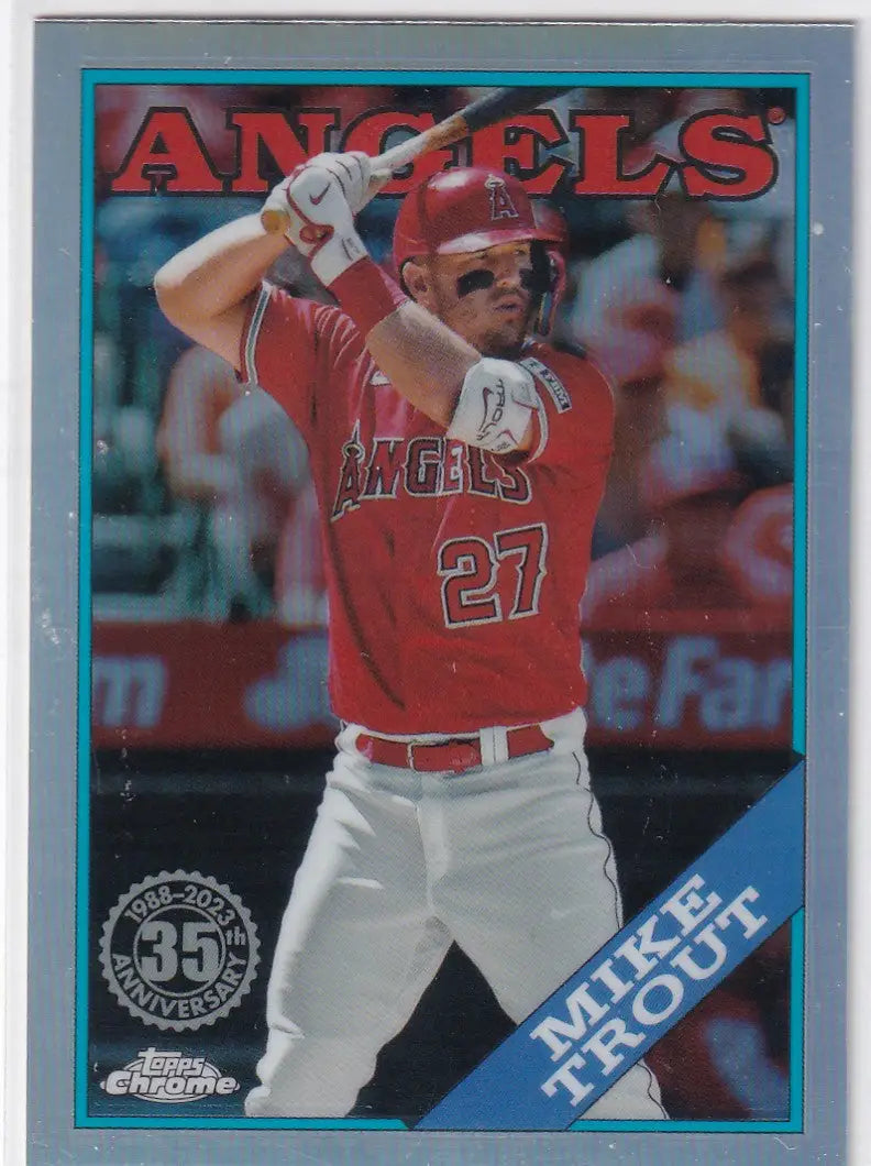 2023 TOPPS CHROME #88CU-2 MIKE TROUT REFRACTOR- ANGELS