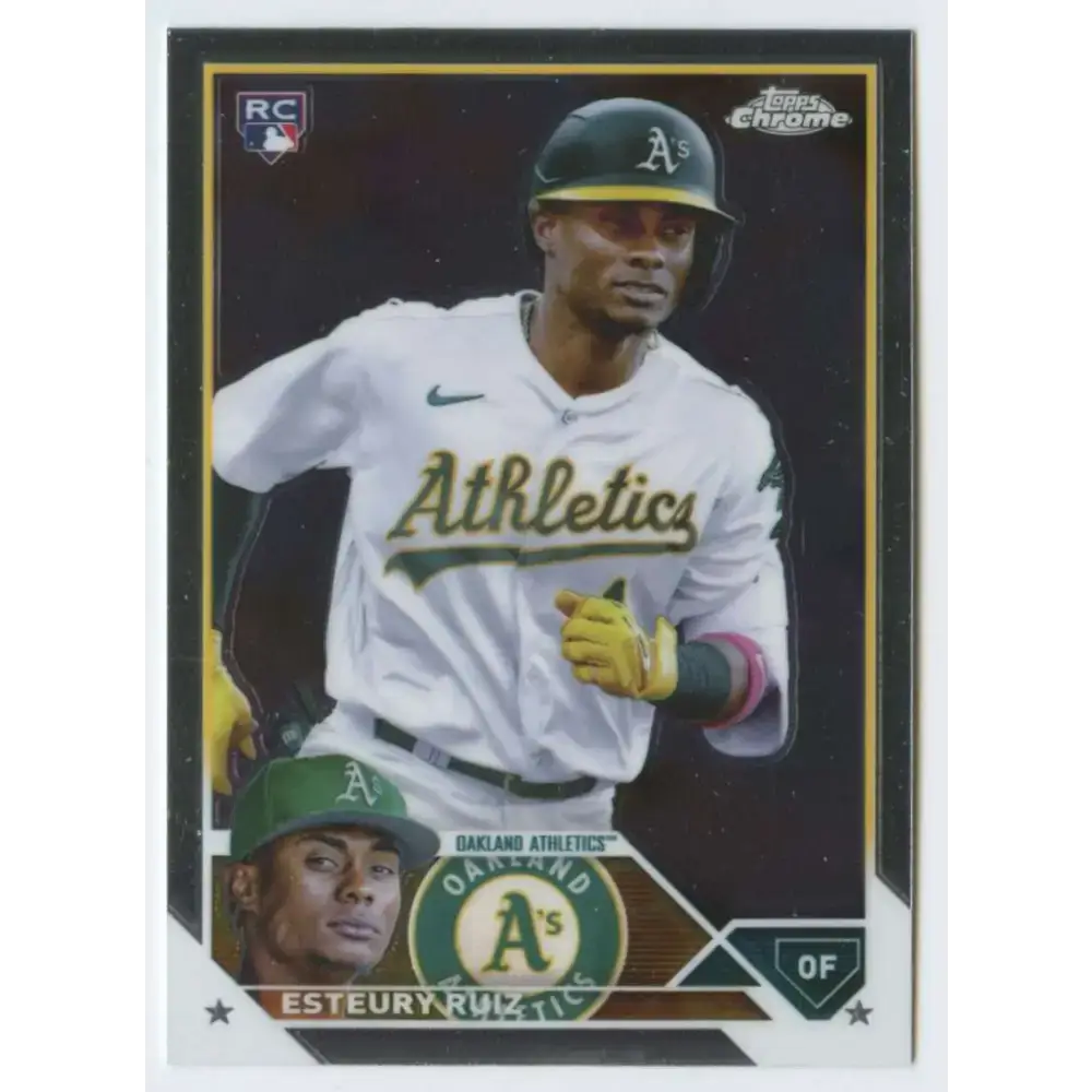 2023 Topps Chrome #99 Esteury Ruiz NM-MT RC Rookie Oakland Athletics Baseball Card - Baseball Card Single
