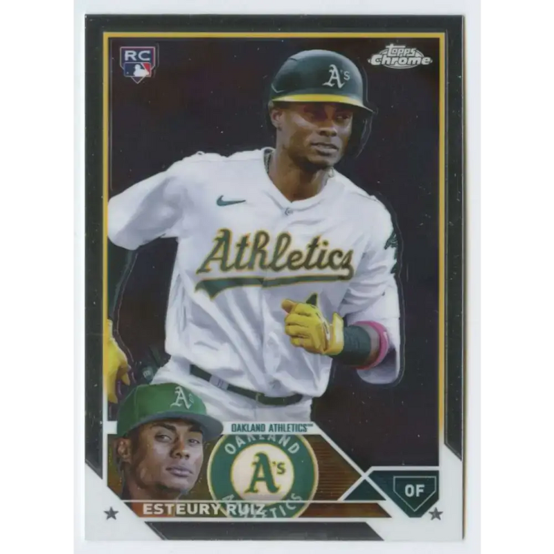 2023 Topps Chrome #99 Esteury Ruiz NM-MT RC Rookie Oakland Athletics Baseball Card - Baseball Card Single