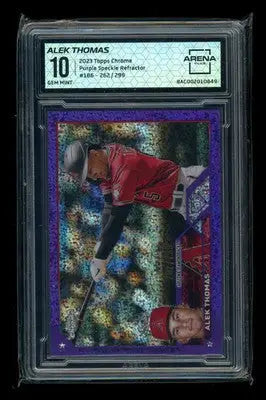2023 Topps Chrome Alek Thomas #186 Purple Speckle Refractor 262/299 AC 10
