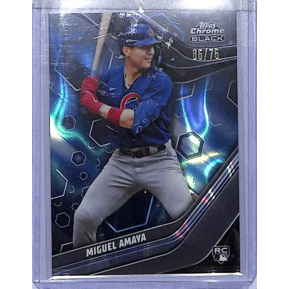2023 Topps Chrome Black Blue #78 Miguel Amaya NM-MT 65/75 Chicago Cubs - Baseball Card Single