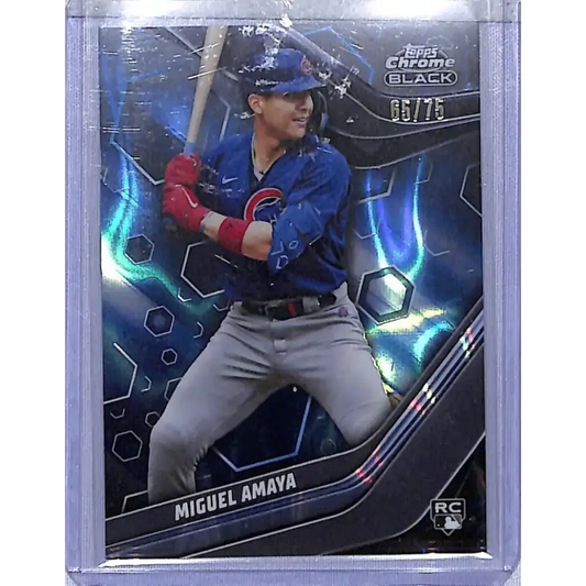 2023 Topps Chrome Black Blue #78 Miguel Amaya NM-MT 65/75 Chicago Cubs - Baseball Card Single