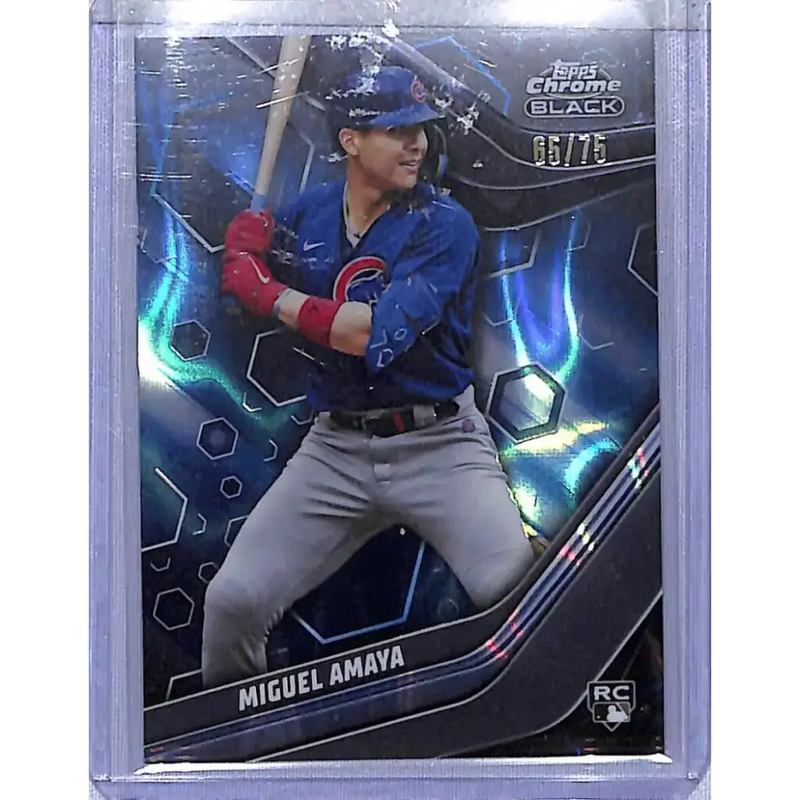 2023 Topps Chrome Black Blue #78 Miguel Amaya NM-MT 65/75 Chicago Cubs - Baseball Card Single