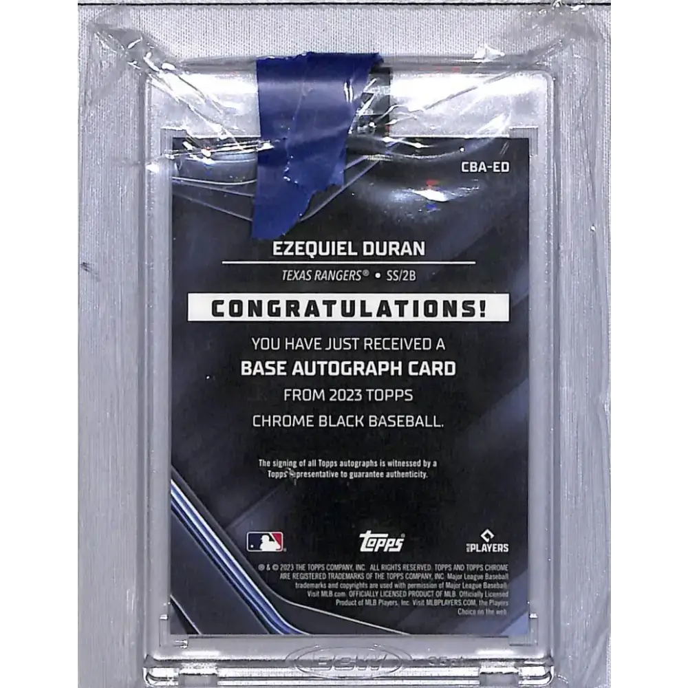 2023 Topps Chrome Black #CBA-ED Ezequiel Duran NM-MT Auto Texas Rangers - Baseball Card Single