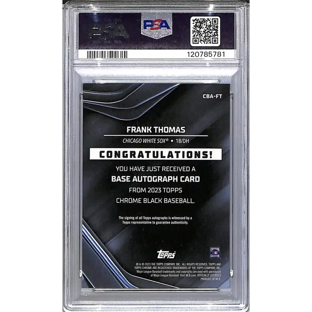 2023 Topps Chrome Black #CBA-FT Frank Thomas PSA 9 MINT Auto Chicago White Sox - Baseball Card Single