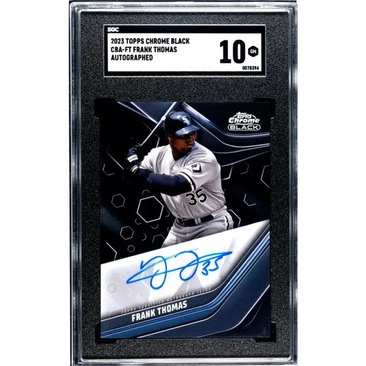 2023 Topps Chrome Black #CBA-FT Frank Thomas SGC 10 Gem Auto Chicago White Sox Baseball Card - Baseball Card Single