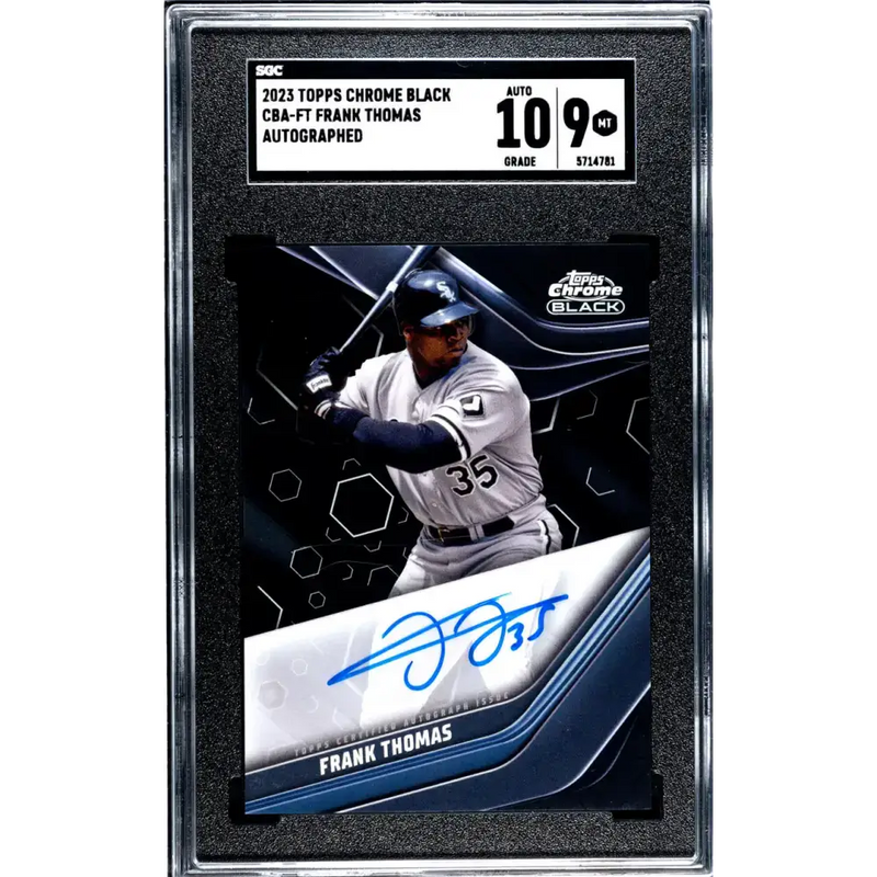 2023 Topps Chrome Black #CBA-FT Frank Thomas SGC 9 MINT Auto Chicago White Sox Baseball Card - Baseball Card Single