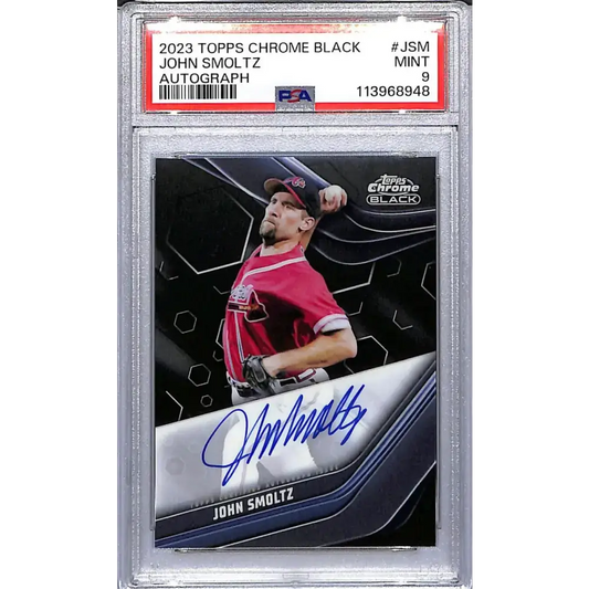 2023 Topps Chrome Black #CBA-JSM John Smoltz PSA 9 MINT Auto Atlanta Braves - Baseball Card Single