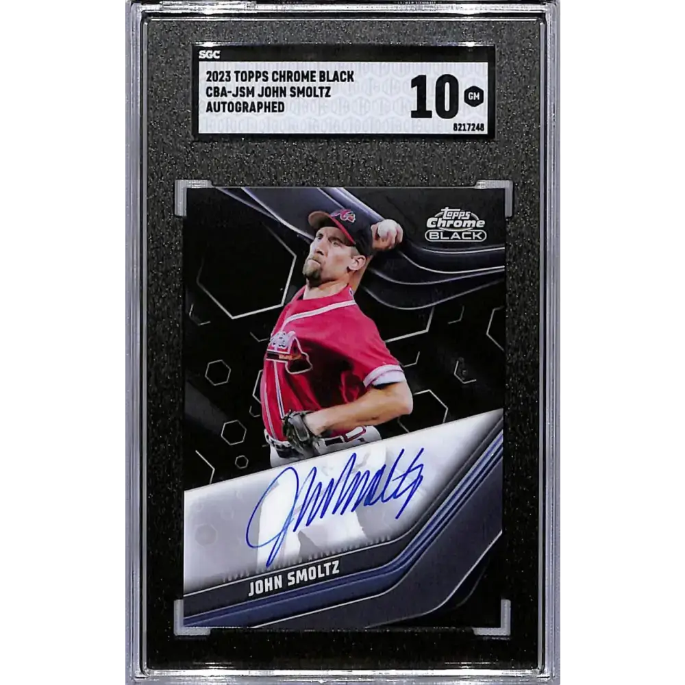 2023 Topps Chrome Black #CBA-JSM John Smoltz SGC 10 Gem Auto Atlanta Braves Baseball Card - Baseball Card Single