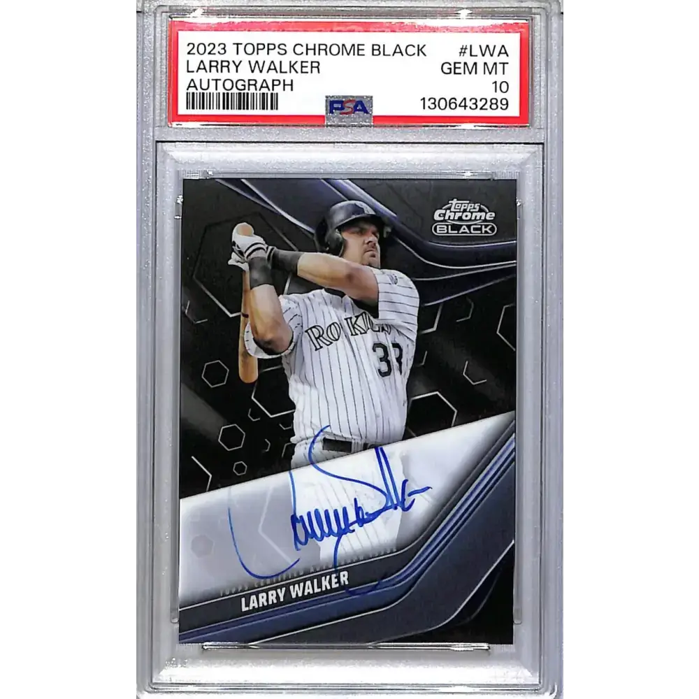 2023 Topps Chrome Black #CBA-LWA Larry Walker PSA 10 GEM MINT Auto Colorado Rockies - Baseball Card Single