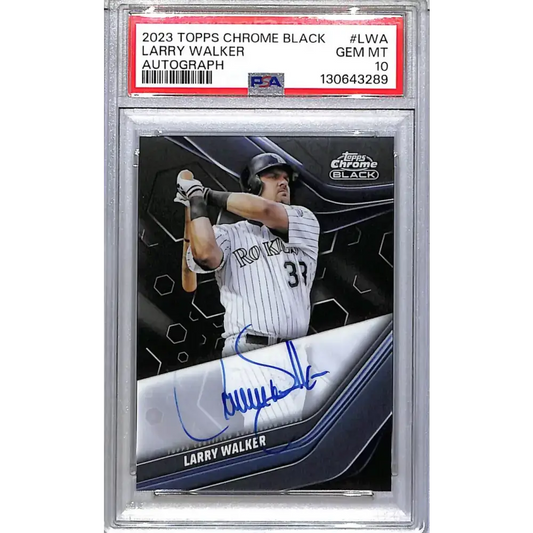 2023 Topps Chrome Black #CBA-LWA Larry Walker PSA 10 GEM MINT Auto Colorado Rockies - Baseball Card Single
