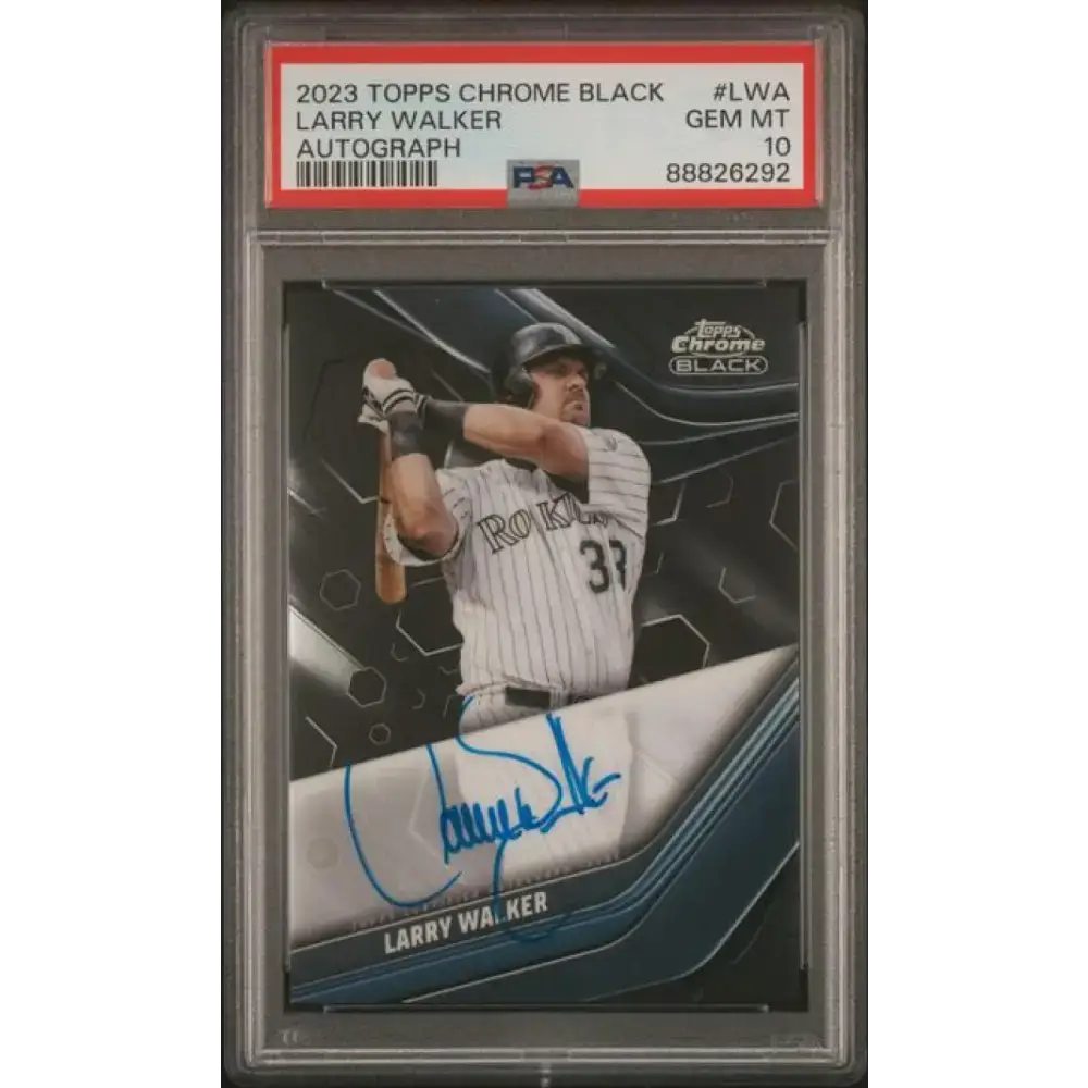 2023 Topps Chrome Black #CBA-LWA Larry Walker PSA 10 GEM MINT Auto Colorado Rockies Baseball Card - Baseball Card Single