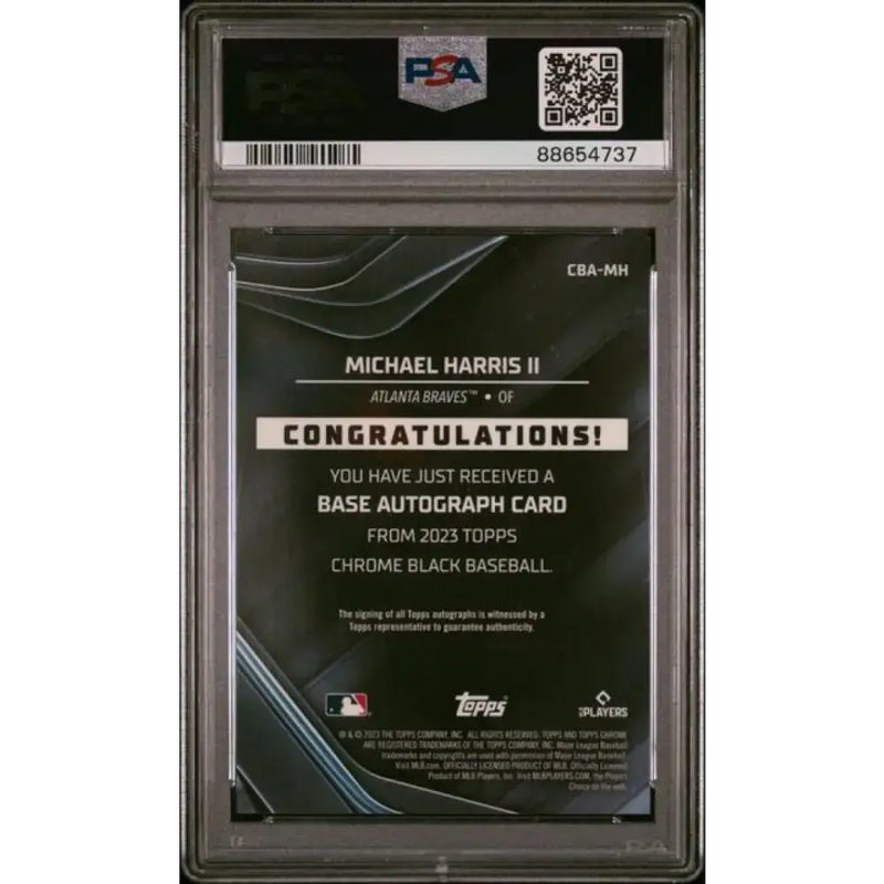 2023 Topps Chrome Black #CBA-MH Michael Harris II PSA 9 MINT Auto Atlanta Braves Baseball Card (See Description)