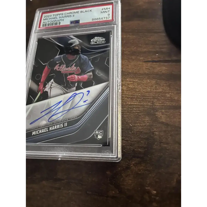2023 Topps Chrome Black #CBA-MH Michael Harris II PSA 9 MINT Auto Atlanta Braves Baseball Card (See Description)