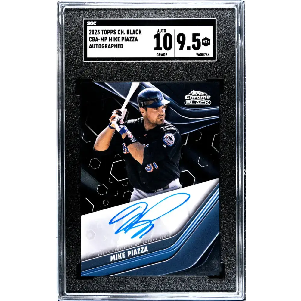 2023 Topps Chrome Black #CBA-MP Mike Piazza SGC 9.5 MINT+ Auto New York Mets Baseball Card - Baseball Card Single